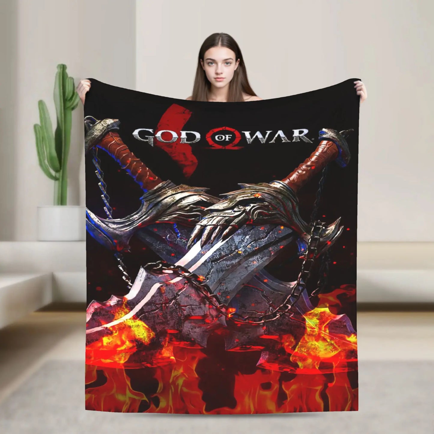 God of War Game Gamers Kratos Blanket  Soft Warm Funny Plush Throw Blanket For Home Decor Travel Flannel Bedspread Bed Cover