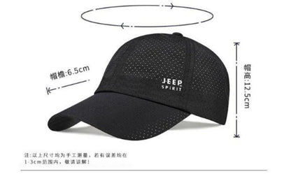 JEEP Spirit Quick drying Sports Hat Men's and Women's Duck billed Hat Spring/Summer Baseball Hat Breathable Sunscreen Hat