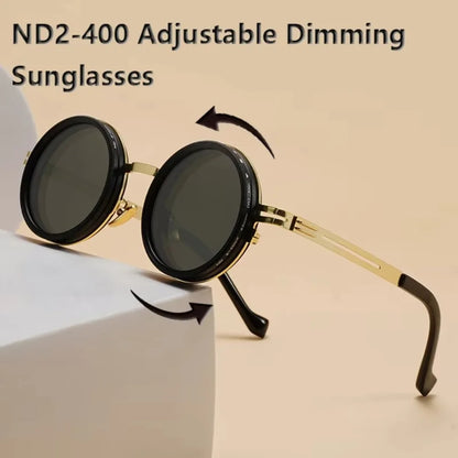 New ND2-400 Adjustable Dimming Glasses 9 Level UV400 Fishing Sunglasses With Glasse Case ND Filter Sun Glasses Driving