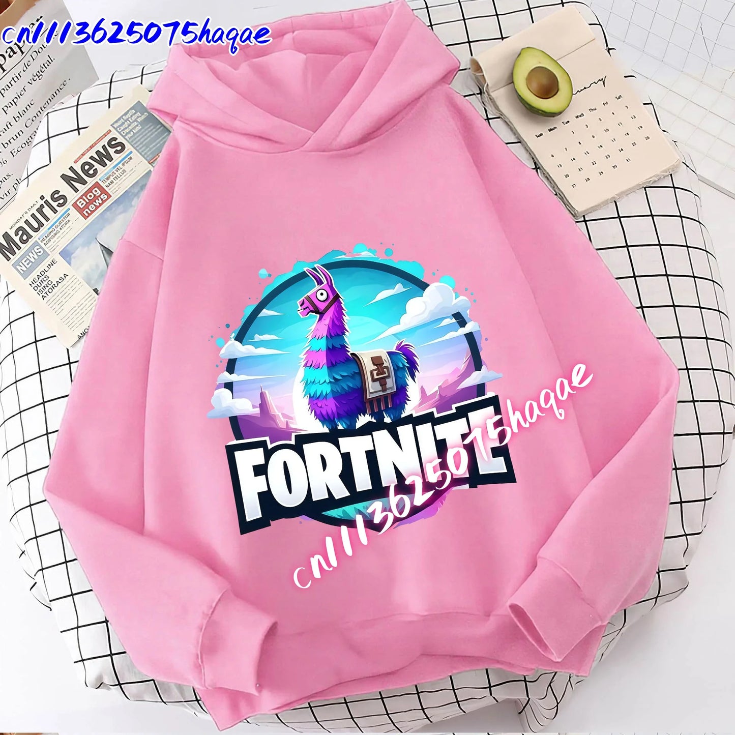 Nova dječja majica s kapuljačom Fortnites s printom crtanog lika iz igre, jesenska ležerna gornja odjeća za djecu, zimska odjeća za dječake