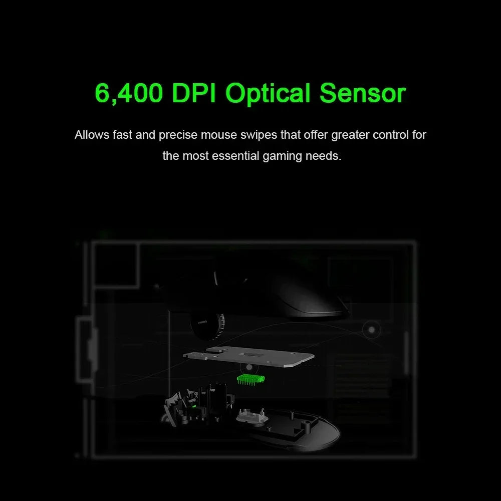 Original Razer DeathAdder Essential Wired Gaming Mouse Mice 6400DPI Optical Sensor 5 Independently Buttons for Laptop PC Gamer