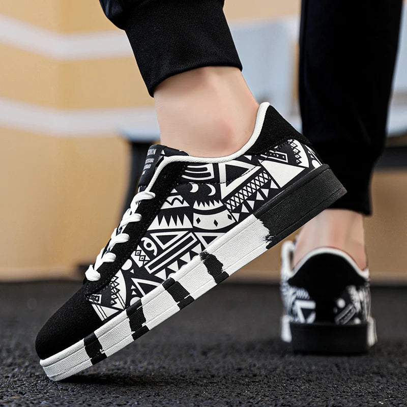 YRZL skateboard-sko til mænd, sneakers i kanvas, afslappede og åndbare gåsko, lette flade sko til mænd, trendy streetwear-sportssko