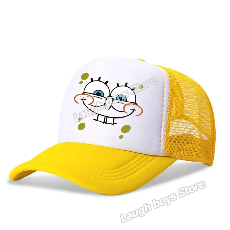 SpongeBobs SquarePants Casual Polyester Sun Hat Truck Driver Baseball Cap Universal Kid Peripheral Adult Anime Adjustable Sunhat