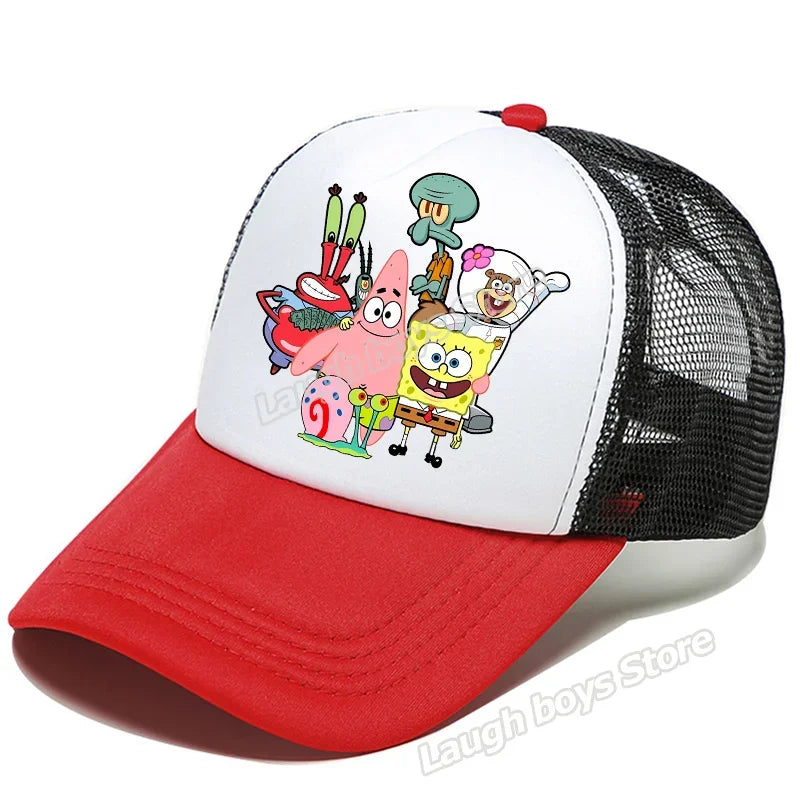 SpongeBobs SquarePants Casual Polyester Sun Hat Truck Driver Baseball Cap Universal Kid Peripheral Adult Anime Adjustable Sunhat