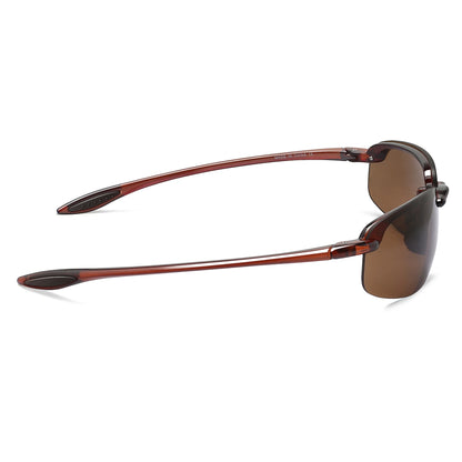 MAXJULI Polarized Sports Sunglasses for Men Women TR90 Rimless Frame Protection for Running Fishing  Driving UV400 8001