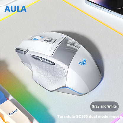 Mysz gamingowa AULA SC550 2.4G, bezprzewodowa mysz z makrami, podświetleniem RGB i ergonomiczną konstrukcją, mysz e-sportowa, akcesoria do PC