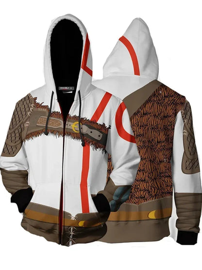 DY20Anime God of War Hoodie Cosplay Kratos Jacket Polyester Casual Coat Costumes Sportswear custom custom size25