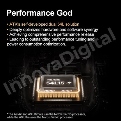 ATK Dragonfly A9 Ultimate vezeték nélküli gaming egér A9 Air PAW3950, ultrakönnyű ergonomikus e-sport gamer FPS egér CSGO-hoz A9 Ultra