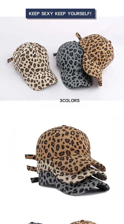 Wholesale NewFashion Spring Summer Unisex Leopard Print Baseball Caps Spring Autumn Outdoor Adjustable Casual Hats Sunscreen Hat
