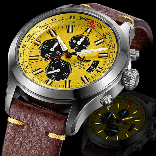 YELANG V1029S Men's Quartz Watch 42mm Japan OS10 Movement T100 Luminous 100M Waterproof Sports Military Style Watches Sapphire