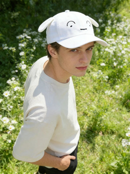 1pc，Cute Cartoon 3D Plush Ears Baseball Cap - Shin-chan & Pig Embroidery Casual Trendy Hat.