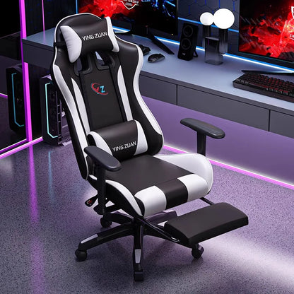 Scaun de gaming, scaun pentru computer, șezut confortabil rabatabil, pentru jocuri și live streaming, dormitor, studenți, acasă, ergonomie pentru stat prelungit pe scaun