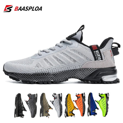 Baasploa professionele hardloopschoenen voor heren, lichtgewicht designer mesh sneakers voor heren, veterschoenen voor outdoor sport en tennis
