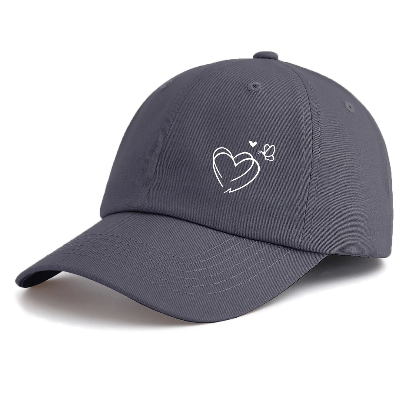 1pc Heart Butterfly Print  Baseball Cap for Adults,  Minimalist Retro Style Casual Soft Adjustable Dad Hat, Perfect As Gift