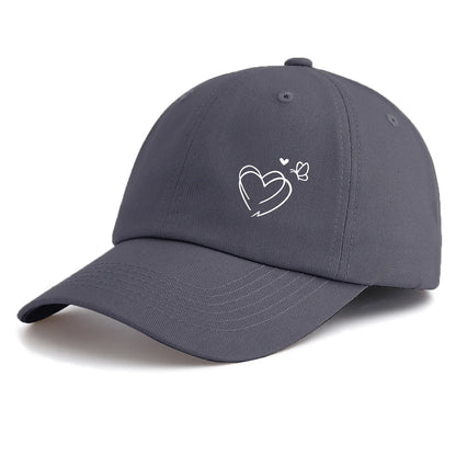 1pc Heart Butterfly Print  Baseball Cap for Adults,  Minimalist Retro Style Casual Soft Adjustable Dad Hat, Perfect As Gift