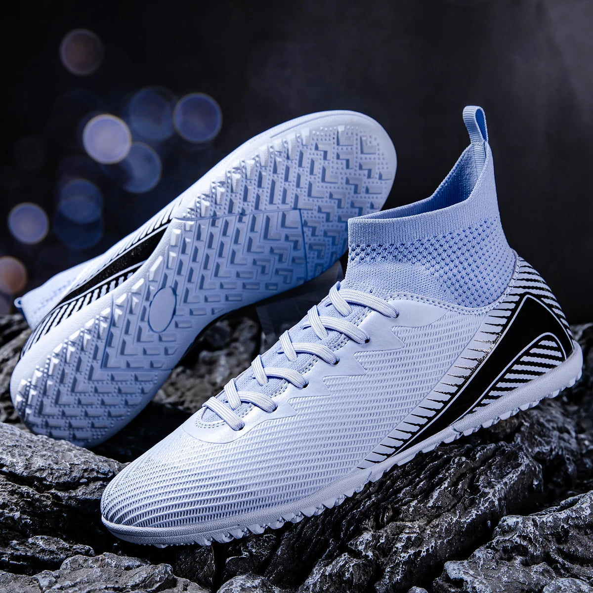 Chaussures de football TF polyvalentes pour adultes, en PU et maille, crampons en caoutchouc renforcés, antidérapantes, résistantes à l'usure, pour entraînement et usage quotidien en extérieur sur gazon synthétique