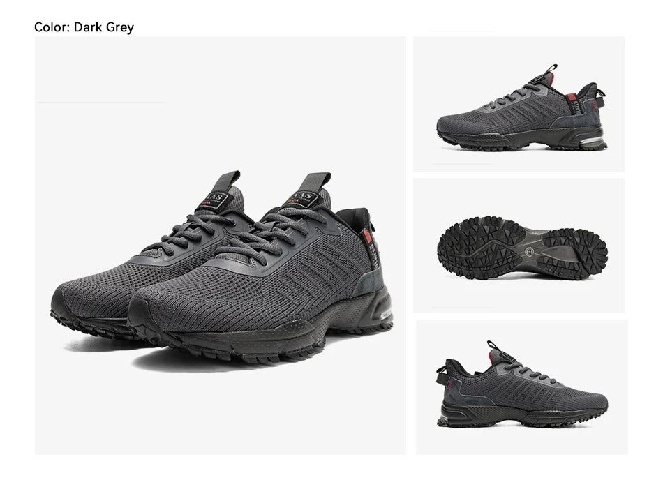 Baasploa professionele hardloopschoenen voor heren, lichtgewicht designer mesh sneakers voor heren, veterschoenen voor outdoor sport en tennis