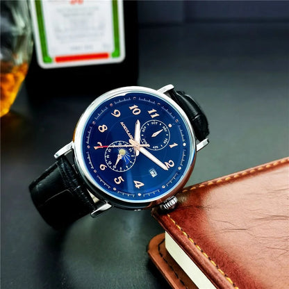 High-End Luxury Men's Mechanical Watch, Fully Automatic Skeleton Design, Fashionable Business Casual Niche Versatile Stylish Trendy Men's Wristwatch, Best-Selling Watch, Top Choice for Men's Gifts, Brand Name Watch, Preferred