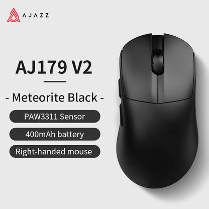 AJAZZ AJ179 V2 MAX tri-mode högerhänt mus, 56g lättviktsdesign, PAW3311-sensor, Huanuo Micro Switch, TelinkMicrochip