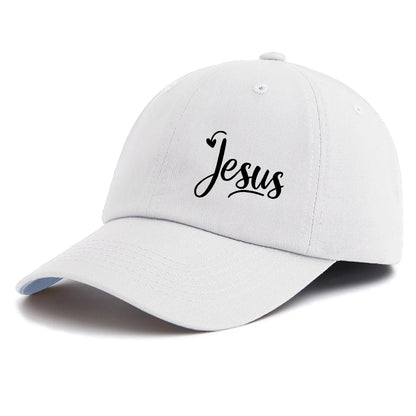 1pc JESUS Print Baseball Cap for Adults,Minimalist Retro Style Casual Soft Adjustable Dad Hat,Perfect As Gift