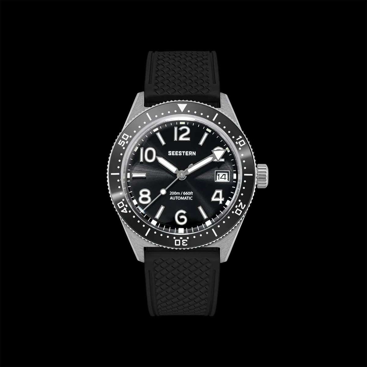 SEESTERN Diver Men's Watch Automatic Mechanical Wristwatches NH35 Movement Ceramic Bezel 20Bar Waterproof Sapphire Luminous S434-2