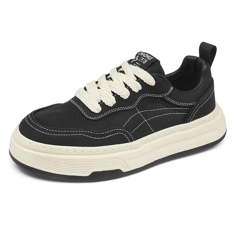 Men's Ultralight Breathable Mesh Sneakers 2025 Fashion Thick Sole Casual Shoes Comfortable Lace-up Trainers for Daily Walking