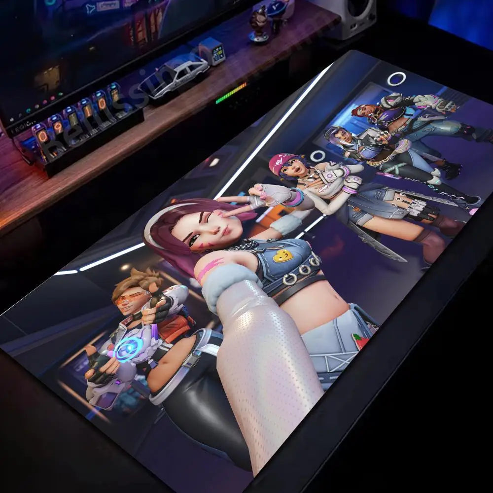 Large Overwatch PC Gamer Cabinet Mouse Pad Cute Pink Keyboard expansion pad Laptop Gaming Accessories Desk Mat Kawaii HD Carpet