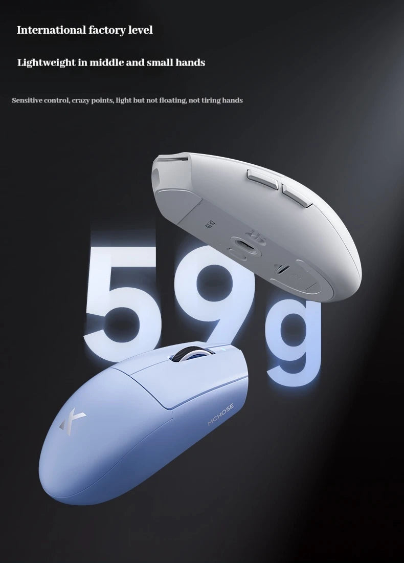 MCHOSE G3 V2 Pro bezdrátová herní myš Tri-Mode Bluetooth 800mAh dobíjecí lehká přizpůsobená ergonomická esports myš