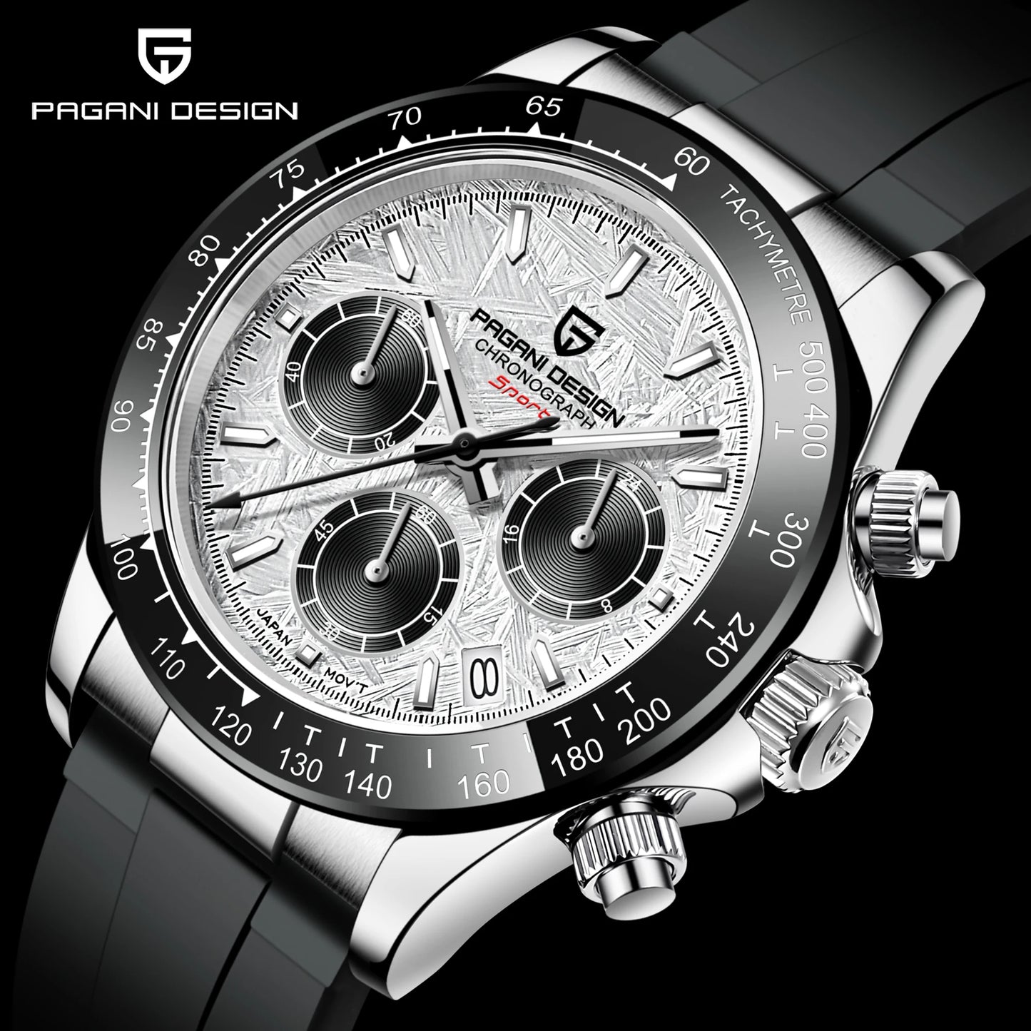 PAGANI DESIGN New Gold Blue Luxury Quartz Watch For Men Gift Box VK63 Movt Chronograph Sapphire Crystal Stainless Steel Watch