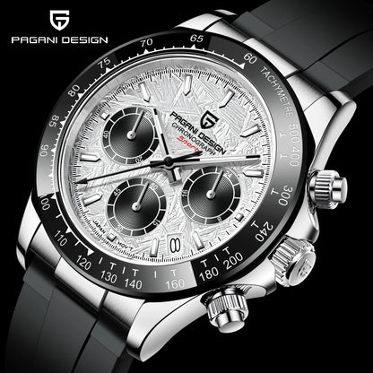 PAGANI DESIGN New Gold Blue Luxury Quartz Watch For Men Gift Box VK63 Movt Chronograph Sapphire Crystal Stainless Steel Watch