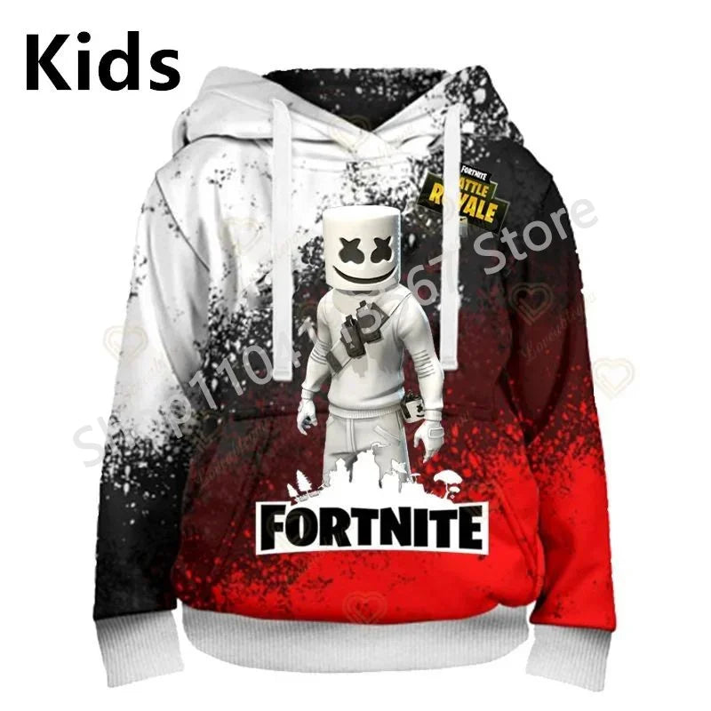 Llama Battle Royale Fortnite Hoodies, 3D Printed Sweatshirts for Men, Women, and Children, Boys and Girls Streetwear Pullover, Green Tops