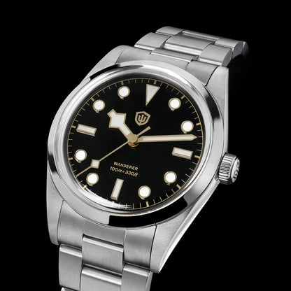 Watchdives WD1016 V3 Quartz Watch 37mm Stainless Steel Case Sapphire Vintage Watch  VH31 Sweep Movemet 100m Waterproof Men Watch