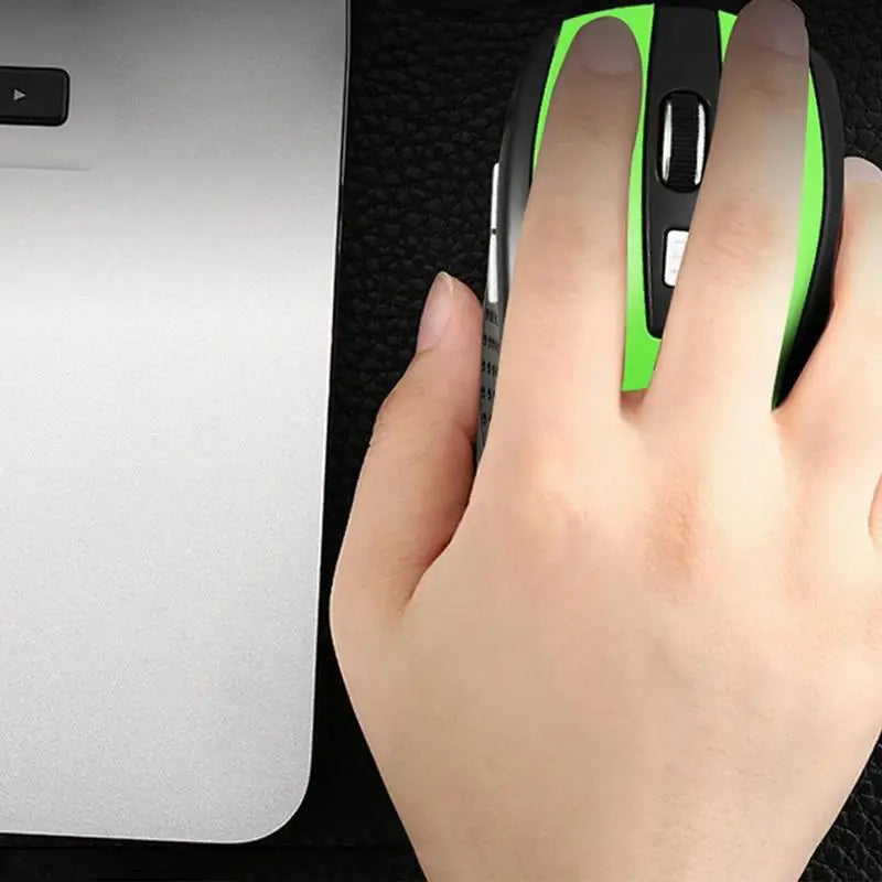 2.4GHz trådlös optisk mus med USB-mottagare för gamers, 6 knappar, för dator, PC och laptop, tillbehör