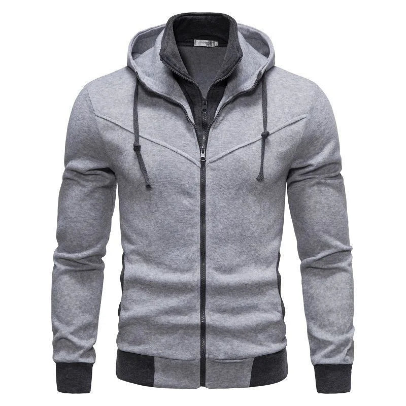 Autumn men's sportswear long sleeved jacket hooded sweatshirt zipper opening jacket men's hooded sweatshirt slim fit men's cloth
