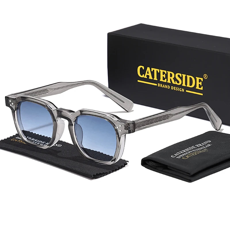 CATERSIDE New Retro Punk Men Sunglasses Square Personalized Design Glasses Women's Fashion Party Glasses Festival Gift 2 Pieces