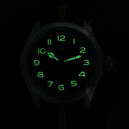 Militado ML08 38mm Quartz Watch VH31 Movement Double Domed Sapphire Crystal Wristwatch Super C3 Green Luminous Vintage Watches
