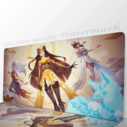 Amaterasu Kiriko Overwatch musemåtte, skrivebordsmåtte med underlag, gamingtilbehør, Prime Gaming XXL tastaturmåtte, polstret måtte
