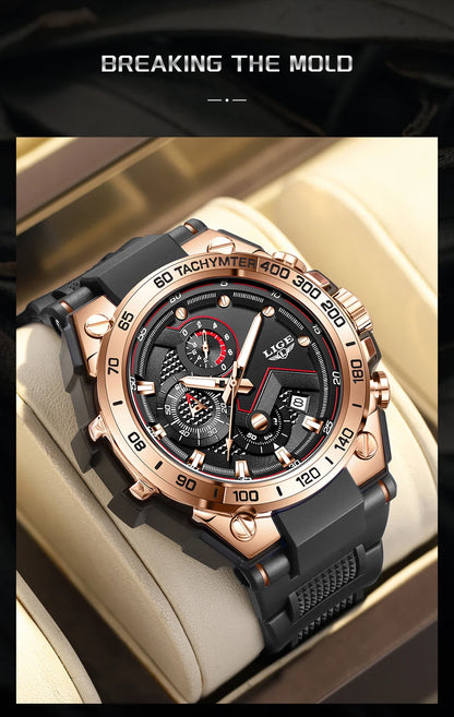 LIGE Luxury Military Watch For Men Waterproof Luminous Silicone Man Watch Quartz High Quality Men's Sports Watches Male Relojs