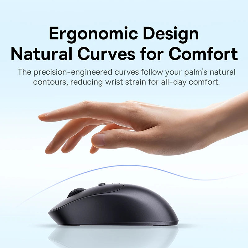 【NOVINKA】Baseus EM2 ergonomická bezdrátová myš Bluetooth 5.3 2.4G nabíjení Type-C ultralehká tichá myš s přizpůsobitelným tlačítkem