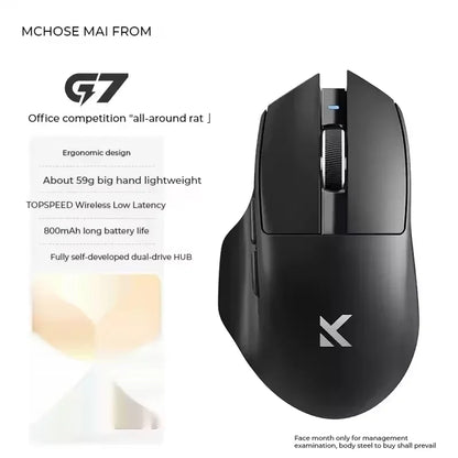 Nová herná myš G7 PRO s trojrežimovým bezdrôtovým pripojením Bluetooth, ergonomická ľahká myš, prispôsobiteľné príslušenstvo pre PC, kanceláriu a hráčov