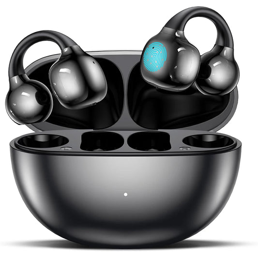 UYUXIO BT 5.4 écouteurs à clipser casque d'écoute à oreille ouverte sans fil avec autonomie de 72 heures longue durée de vie sur les écouteurs pour les entraînements sportifs