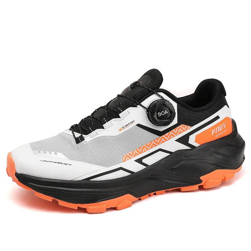 Mens Running Shoes 2025 New Breathe Mesh Outdoor Off Road Hiking Shoes Cushioning Flat Soft Mesh Walking Shoes for Man