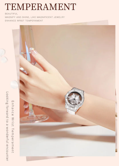 OLEVS 9996 Watch Elegant  Luxury Woman Skeleton Quartz Watch Scale Waterproof Luminous Diamond Dial Ladies Watch Gifts Original