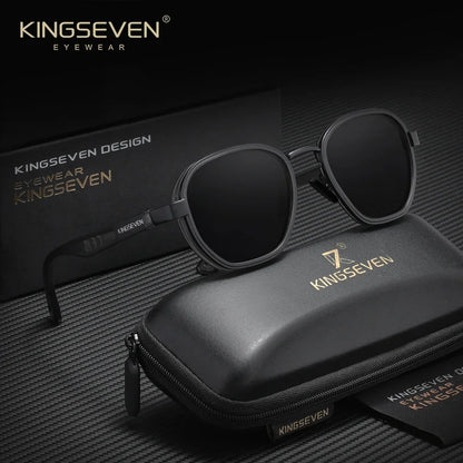 KINGSEVEN  Small Round Sunglasses Men Polarized Women Eyewear Retro Style Luxury Travel Glasses Shades UV400