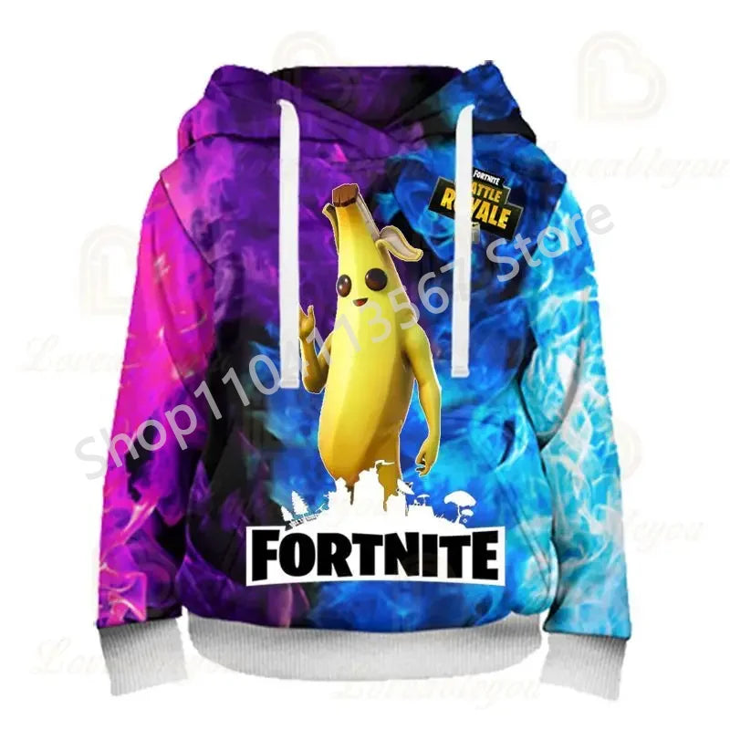 Llama Battle Royale Fortnite Hoodies, 3D Printed Sweatshirts for Men, Women, and Children, Boys and Girls Streetwear Pullover, Green Tops