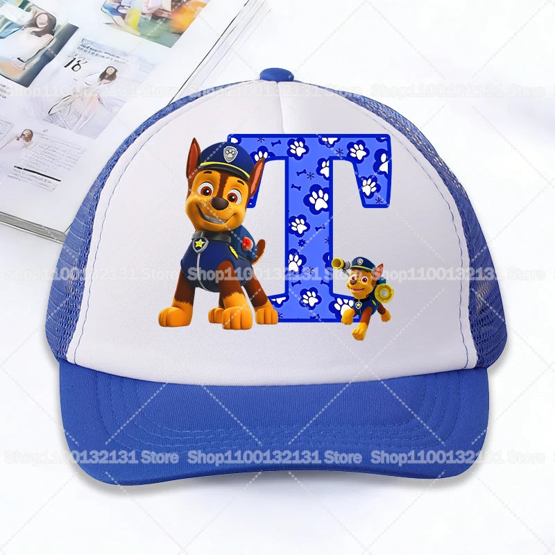 PAW Patrol Mesh Baseball Caps Cartoon Chase Letter Adult Kids Sports Hats Anime Summer Outdoor Sunshade Peaked Cap Boy Girl Gift
