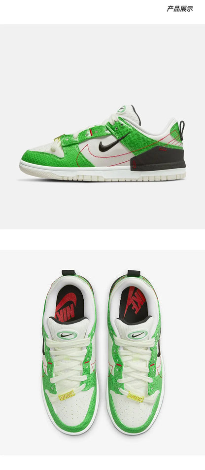 Nike äkta Dunk Disrupt2 Unisex Snake Print Low-Top Retro Sneakers DV1491-101