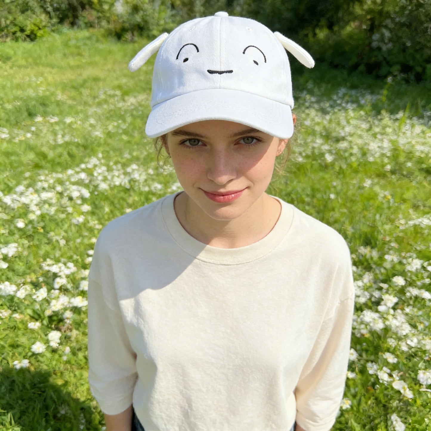 1pc，Cute Cartoon 3D Plush Ears Baseball Cap - Shin-chan & Pig Embroidery Casual Trendy Hat.