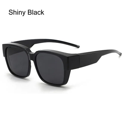 Polarized Fit Over Glasses Sunglasses Trendy Square Wrap Around Shades UV400 Protection Sun Glasses Can Be Worn Over Other Glass