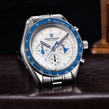 PAGANI DESIGN 2026 New Moon Watch Retro Luxury Quartz Watches For Men Stainless steel Luminous waterproof Sport Chronograph Man